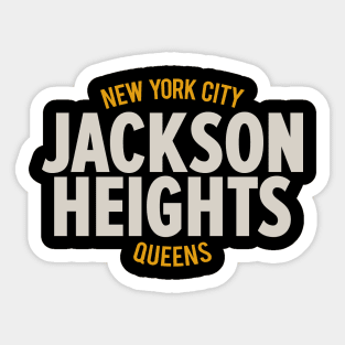 Jackson Heights Queens Logo - A Ode to Community in New York Sticker